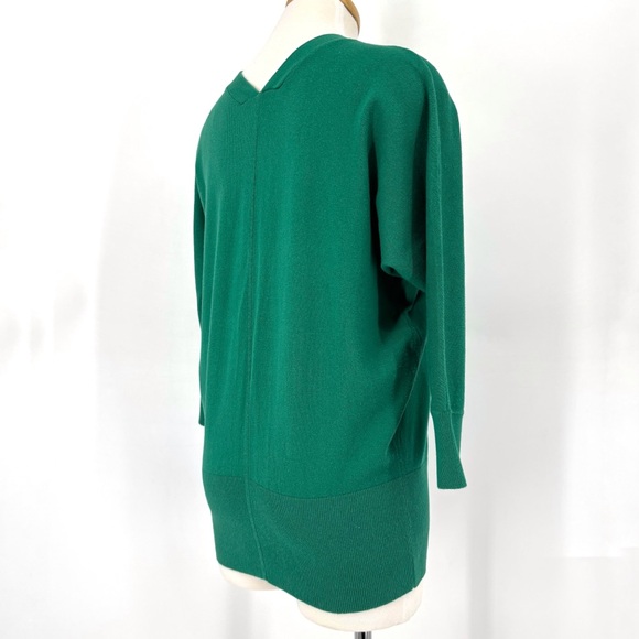 Cabi Banner Sweater # 5142 Emerald Green Zipper Front Double V-Neck, Medium - Picture 7 of 16